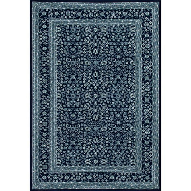 Art Carpet 841864107142 7 x 10 ft. Kensington Collection Microfloral Border Woven Area Rug, Navy