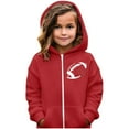 thumbnail image 3 of TAIAOJING Kids Girls Boys Bomber Jacket Zip-Up Baseball Football Heart Baby Long Sleeve Letter Printed Hoodie Zipper Up Sweatshirts Children Blouse With Pocket Lightweight Coat Windbreaker 3-4 Years, 3 of 6