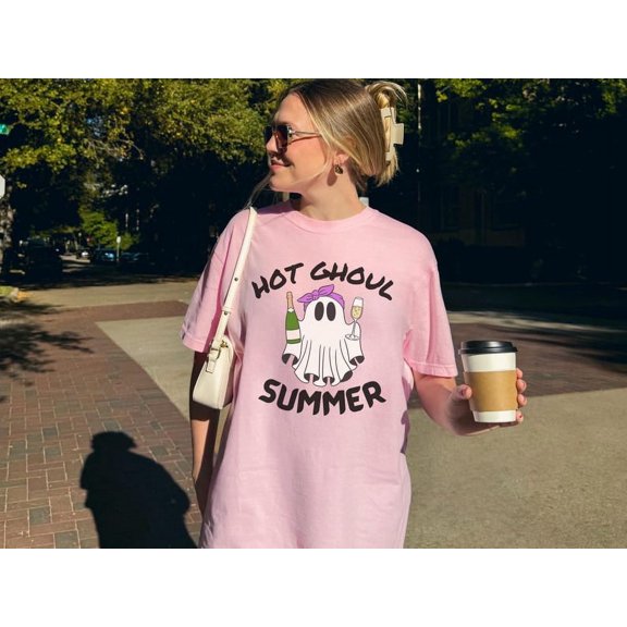 Summerween Hot Ghoul Summer Tshirt, Vacation Tee, Halloween Lover Gift, Whimsigoth Halloween Tshirt