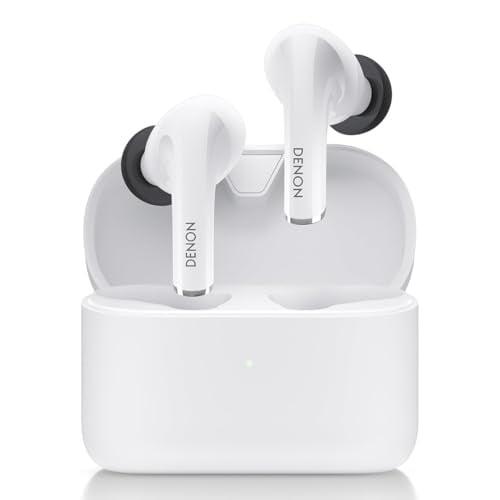 (Open Box) DENON ACTIVE NOISE CANCELLING EARBUDS, 24-HR BATTERY LIFE AH-C830NCW - WHITE
