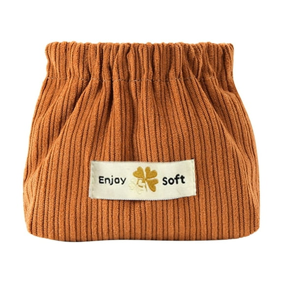 SPOORYYO Fragment Mouth Red Envelope Cosmetic Storage Portable Corduroy Bag for Stylish and Practical Storage of Cosmetics and Small Essentials