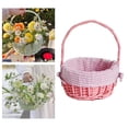 thumbnail image 3 of Cesta de mimbre tejida a mano, multiusos, para arreglos florales, con asa. Rosa, 3 of 5