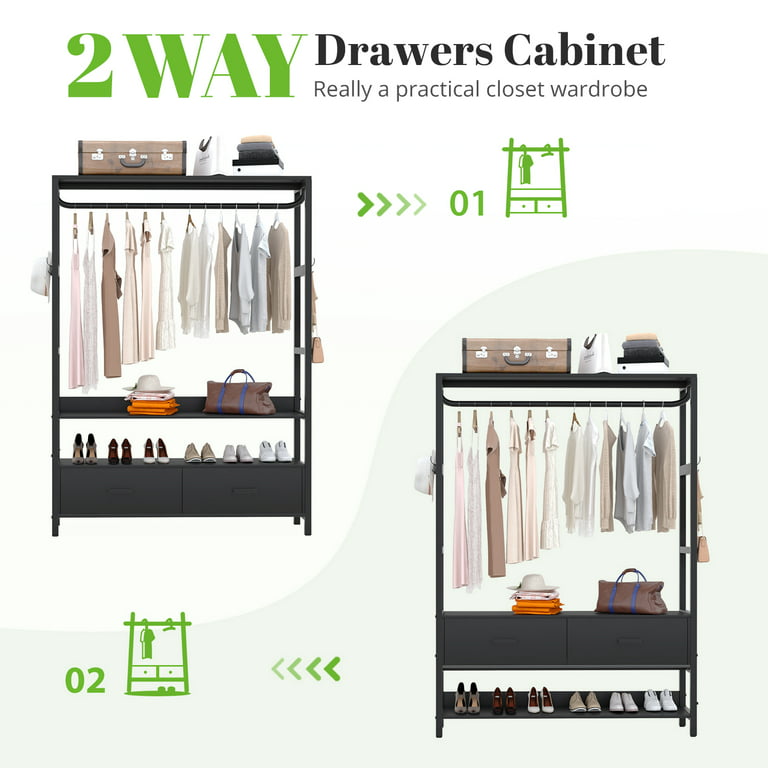 HOKEEPER 650lbs Freestanding Closet Organizer with Drawers and