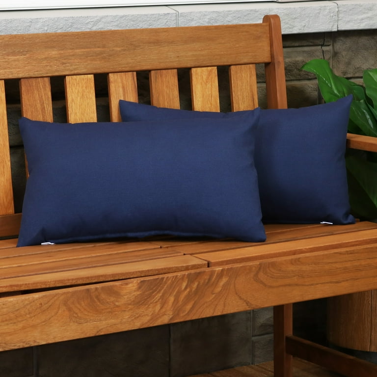 Sunnydaze 12 x 20 Navy Polyester Lumbar Decorative Throw Pillow 2 Count Walmart