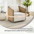 thumbnail image 3 of BISHE Swivel Accent Chair with Armrests, Comfortable Upholstered Round Barrel Club Chair, Boucle Leisure Armchair, Modern Accent Chair for Living Room, Bedroom, Office, Hotel, 3 of 9