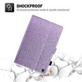 thumbnail image 5 of Dteck Lenovo Tab M10 HD 2nd Gen Case 10.1 Inch 2020 (Model: TB-X306F TB-X306X), Glitter PU Leather Stand Folio Case Auto Wake Sleep Cover w/ Stylus Holder for Lenovo Tab M10 HD 10.1",Purple, 5 of 5