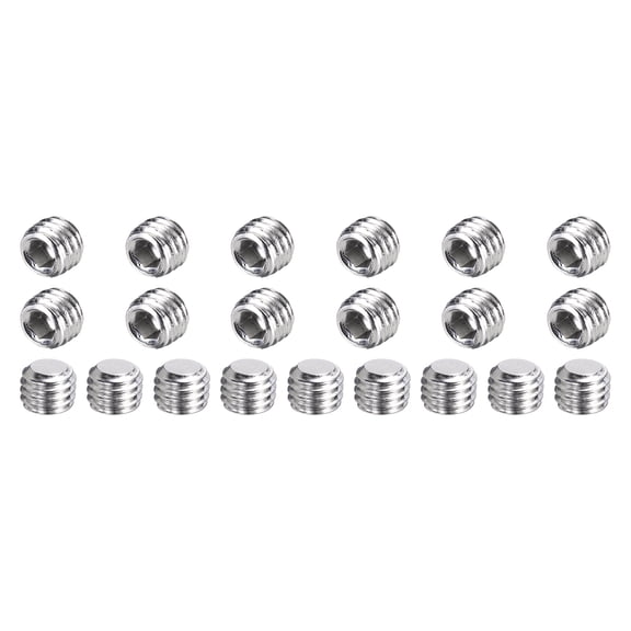20 Pcs M8-1.25 x 6mm Grub Screws, 304 Stainless Steel Cup Point Allen Head Screws Internal Hex Socket Drive