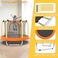 thumbnail image 5 of Yoneston 55'' Toddler Trampoline for Kids, Indoor & Outdoor Mini Trampoline with Enclosure Net and Basketball Gifts for Kids, Toddler Trampoline Toys, Yellow, 5 of 6