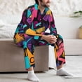 thumbnail image 7 of Kdxio Vibrant Graffiti Urban Art Men’s Pajama Set Pajamas For Men 2 Piece PJ Set with Men Pajama Pants and Long Sleeve T-Shirt Lounge Set-XX-Large, 7 of 7