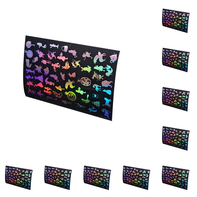 Naiovety Pegatinas transparentes, suministros de arte, calcomanías para diario, artesanías coloridas, embalaje de regalo, Kits de álbumes de Caricatura 1 10piezas