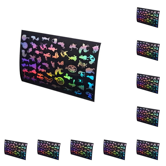 Naiovety Pegatinas transparentes, suministros de arte, calcomanías para diario, artesanías coloridas, embalaje de regalo, Kits de álbumes de Caricatura 1 10piezas