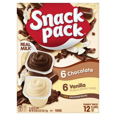 Snack Pack Pudding Vanilla Chocolate Family Pack 12 ct 30 oz Package May Vary