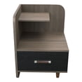 thumbnail image 3 of Furniture of America Ames Adult Modern 1-Drawer Nightstand with 2-Shelf, Chestnut Brown, 3 of 16