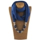 thumbnail image 2 of Qarigey Collar de estilo étnico bohemio para pañuelo artesanal seguro y exquisito, anillo, bufanda, collares Accesorios de disfraces azul tinta, 2 of 6