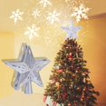 thumbnail image 2 of GHSDFBB Christmas Tree Topper with 3D Glitter Adjustable Rotating White Snowflake Projector Lights,Lighted Star Christmas Tree Topper for Christmas Tree Decorations (Silver), 2 of 7
