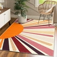 thumbnail image 2 of HOMERRY Boho 4' x 6' Area Rug for Living Room Nursery Dorm Rainbow Sun Print Indoor Carpet, Brown, 2 of 5