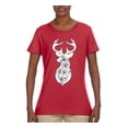 thumbnail image 2 of Deer Rose Animal Lover Womens Graphic T-Shirt, Red, 2XL, 2 of 3
