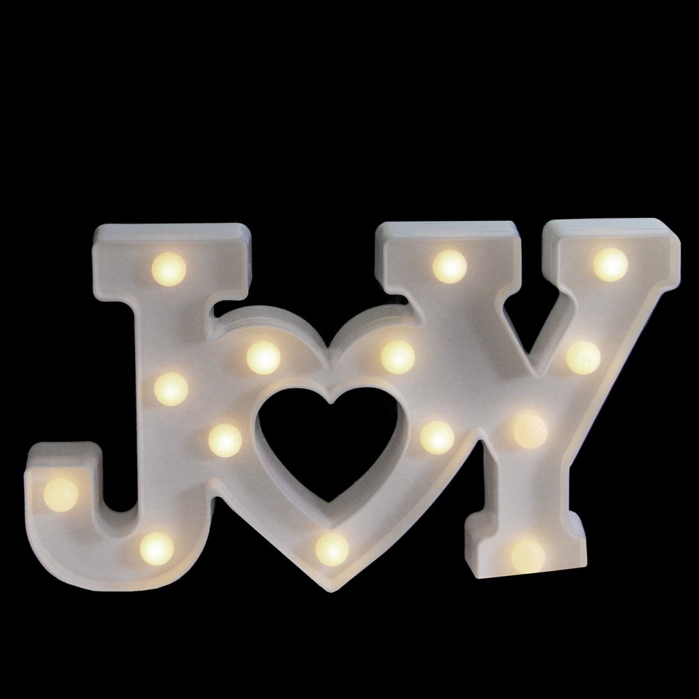 Northlight 12.75&quot; Battery Operated LED Lighted &quot;JOY&quot; Christmas Marquee Sign - Warm White