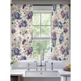 thumbnail image 2 of Farmhouse Flowers Sheer Curtains 72 Inch Length 2 Panels Set Window Treatments, Botanical Purple Blue Floral Plants Rod Pocket Semi Curtains for Living Room/Bedroom/Kitchen Décor, 104"W x 72"L, 2 of 7