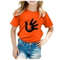 thumbnail image 1 of Rovga T-Shirts pour Adolescentes de 10-11 Ans, Manches Courtes, Imprimé pour la Journée de l'Unité des Enfants, Col Rond, Noir, 1 of 5