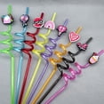 thumbnail image 3 of Pajita de plástico reutilizable con tarjeta para San Valentín, pajitas en espiral para niños, pequeños regalos para el día de San Valentín, 3 of 6