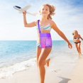 thumbnail image 4 of 4 Pcs Colorful Mesh Beach Bags Sea Shell Bags Beach Shell Bags Adjustable Carrying Straps Bags for Kids, 4 of 5