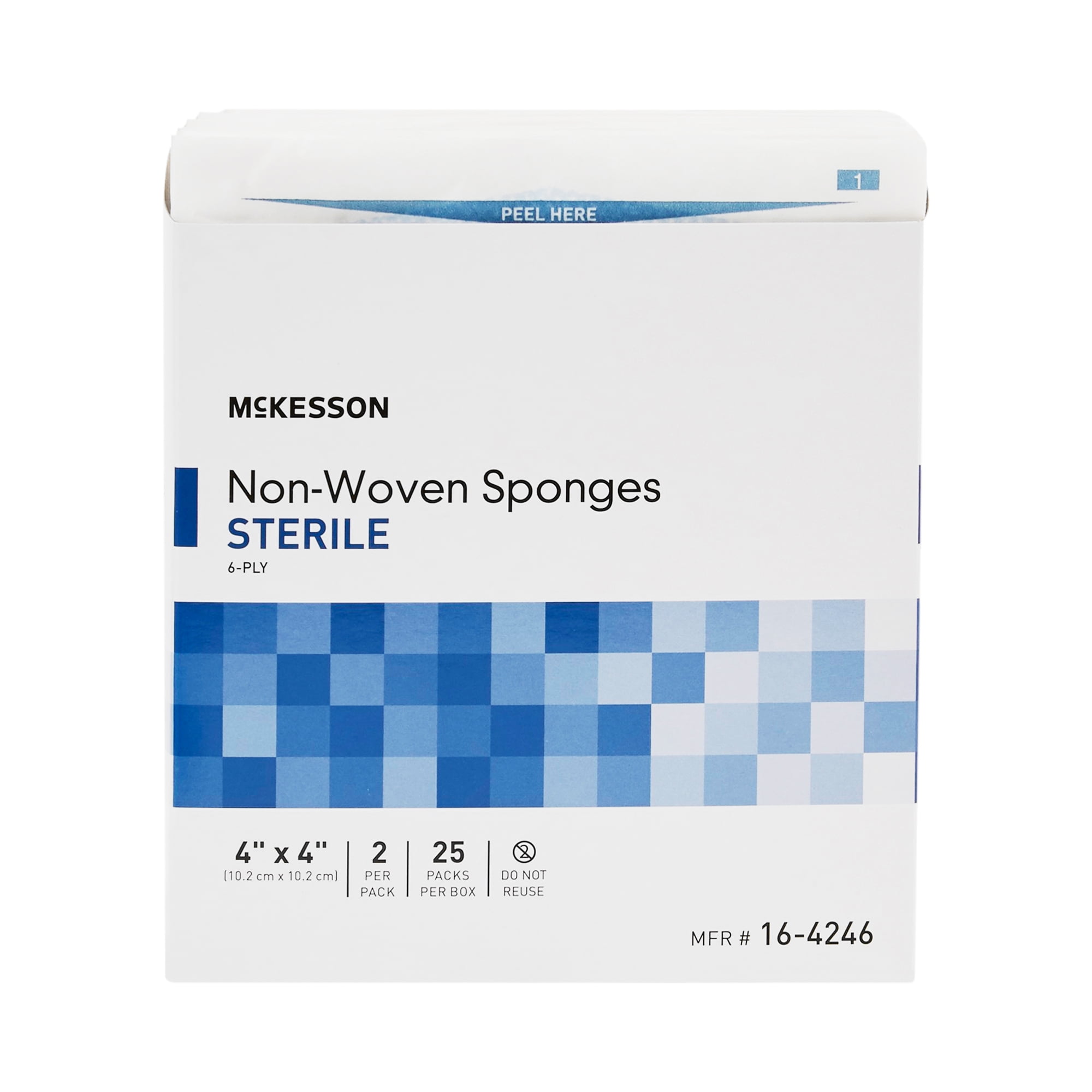 McKesson Non-Woven Gauze Sponges, Sterile Absorbent Wound Pad - 4 in x 4 in, 2 per Pack, 300 Packs, 600 Total