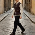 thumbnail image 2 of Yyuenw Men Medieval Renaissance 4Pcs Outfit Shirt Vest Pants Belt Cosplay Costume Theme Halloween Set, 2 of 9