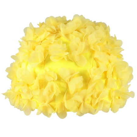 

1PC Women Swim Comfortable 3D Flower Swim Hat Swimming Breathable Swim Hat for Swimming Women Girls (Yellow)