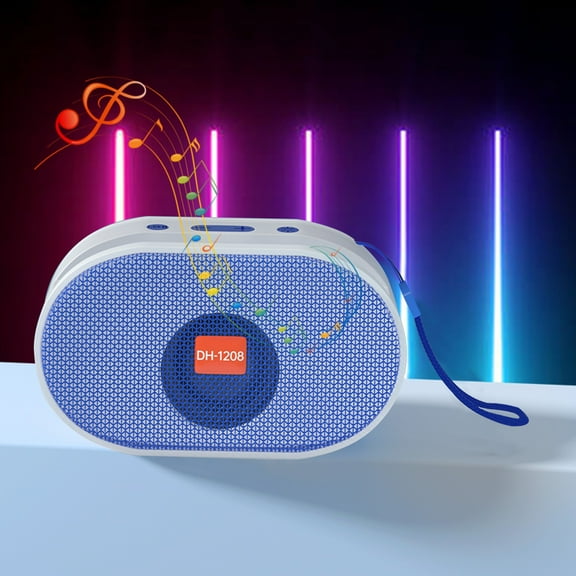 Wireless Bluetooth Speaker, Color Ambience Light, 9D Subwoofer, 5W Speaker, Bluetooth 5.0, 24H Battery Life, 32.8ft Range, AUX/TF Card, Hands-Free Call, Selfie Remote, for Desktop Home Outdoor