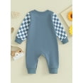 thumbnail image 4 of Bagilaanoe Newborn Baby Girl Boys Fall Jumpsuit Checkerboard Print Long Sleeve Bodysuit 3M 6M 12M 18M Infant Casual One Piece Romper, 4 of 8
