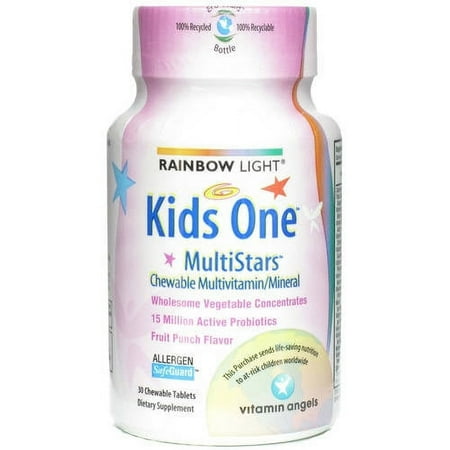 Rainbow Light Kids' One Multistars Chewable Tablets, 30 CT