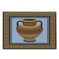 thumbnail image 1 of Greek Key Cutting Board, Frame with Traditional Vintage Square Ornament Meander and Amphora, Decorative Tempered Glass Cutting and Serving Board, Large Size, Orange Lavender Black, by Ambesonne, 1 of 1