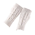 thumbnail image 4 of Linyer 1 Pair Adult Fingerless Mittens Fashionable Women Men Half-finger Knit Covers Clothes Accessory for Decoration Keeping-warm Wear White, 4 of 5