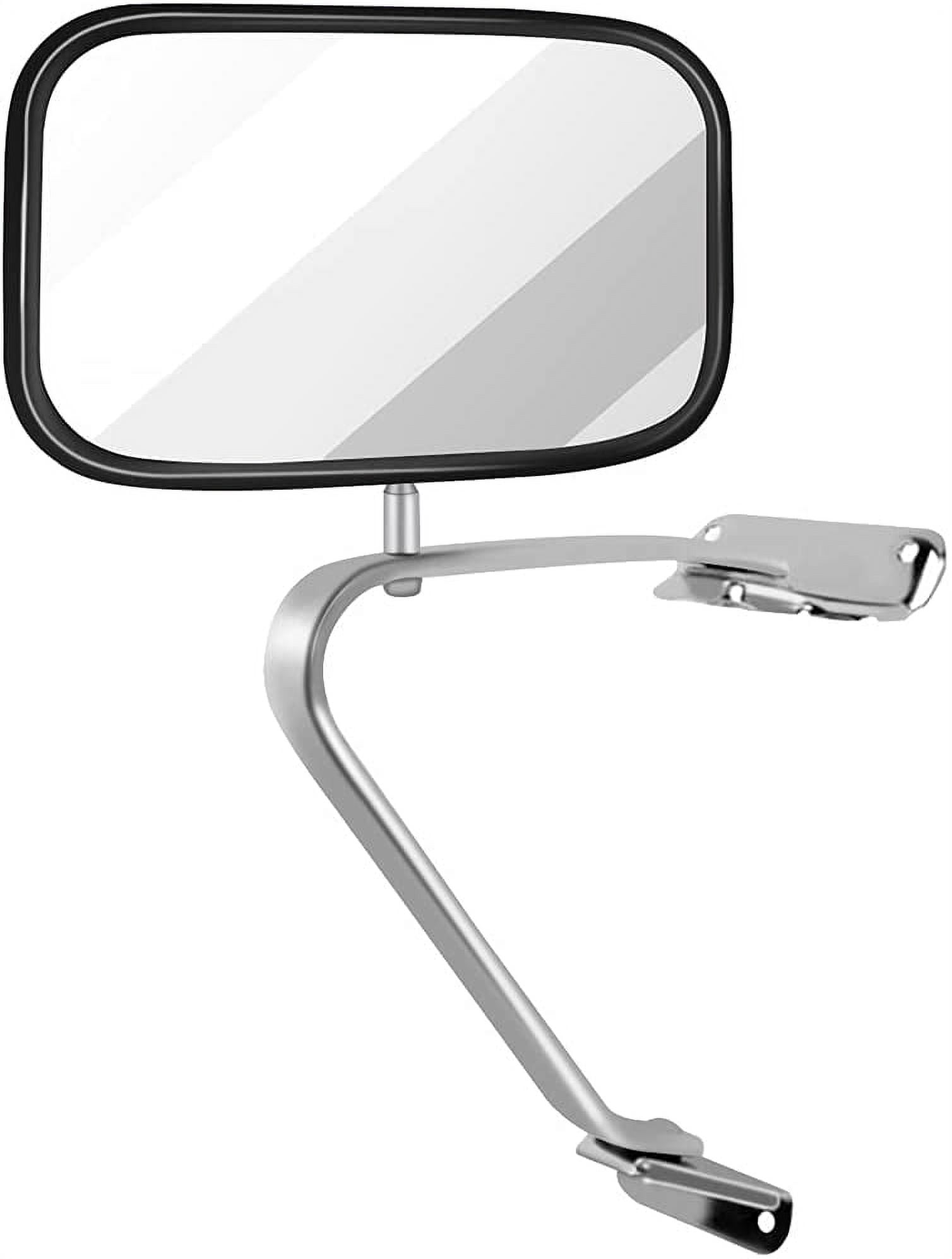 CCIYU Driver Right Side View Mirror Non-Heated Chrome Fits for 1980-1996 For Ford Bronco 1980-1984 For Ford F100 1980-1996 For Ford For F150 1980-1997 For F250 For F350 For F450 1983-1992 Range