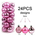 thumbnail image 2 of Christmas Ball Pendant, 24 Pack Decorative Shatterproof Christmas Tree Pendants 3cm/4cm/6cm/8cm Hanging Christmas Baubles Balls Ornaments, Pink, 2 of 5
