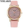 thumbnail image 2 of Reloj de cuarzo para mujer, relojes para mujer YOLAKO Reloj de pulsera analógico de cuero de cuarzo casual para mujer, 2 of 2