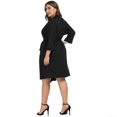 thumbnail image 3 of HN Women Comfy Plus Size Robe Sleepwear 3/4 Sleeve V-Neck Loungewear Bathrobe Nightgown, 3 of 10