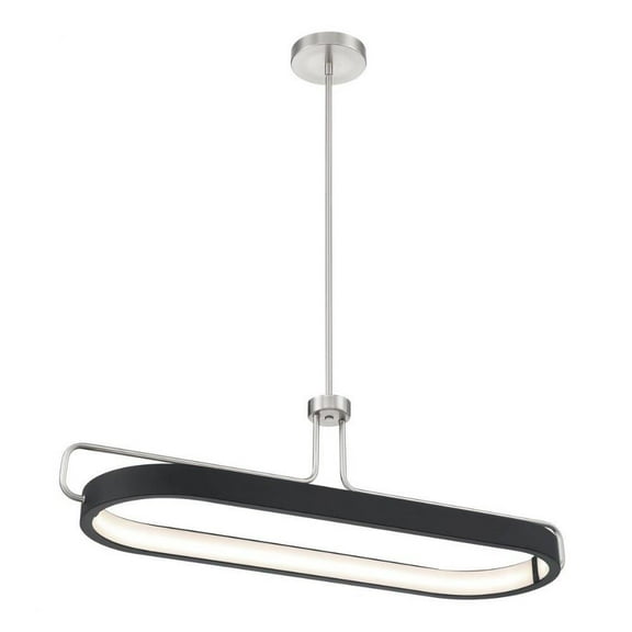 35W 1 Led Oval Pendant in Contemporary Style 12 inches Wide By 11.5 inches High-Satin Nickel Finish Bailey Street Home 79-Bel-4365436