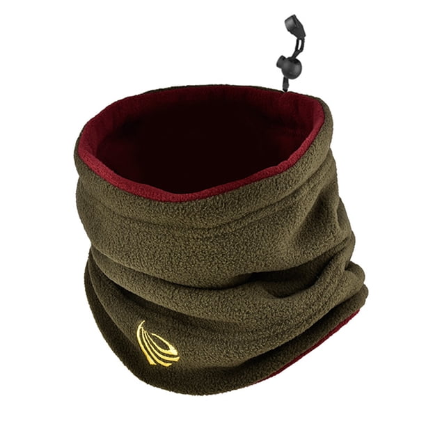 Wosthever Bufanda de tubo de esquí de polaina de cuello polar para clima frío cuello de lana con cubierta de tubo de esquí de cuero invierno Ropa Deportiva, Zapatos Vino tinto verde