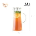 thumbnail image 4 of Pinky Up Charlie Glass Iced Tea Carafe, Juice, Lemonade Pitcher, 1.5 liter, 4 of 7