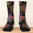 thumbnail image 2 of Kaondbfi Stockings for Women Fashion Mardi Gras Masquerade Mask Printed Socks Pretty Colorful Crew Socks, 2 of 7