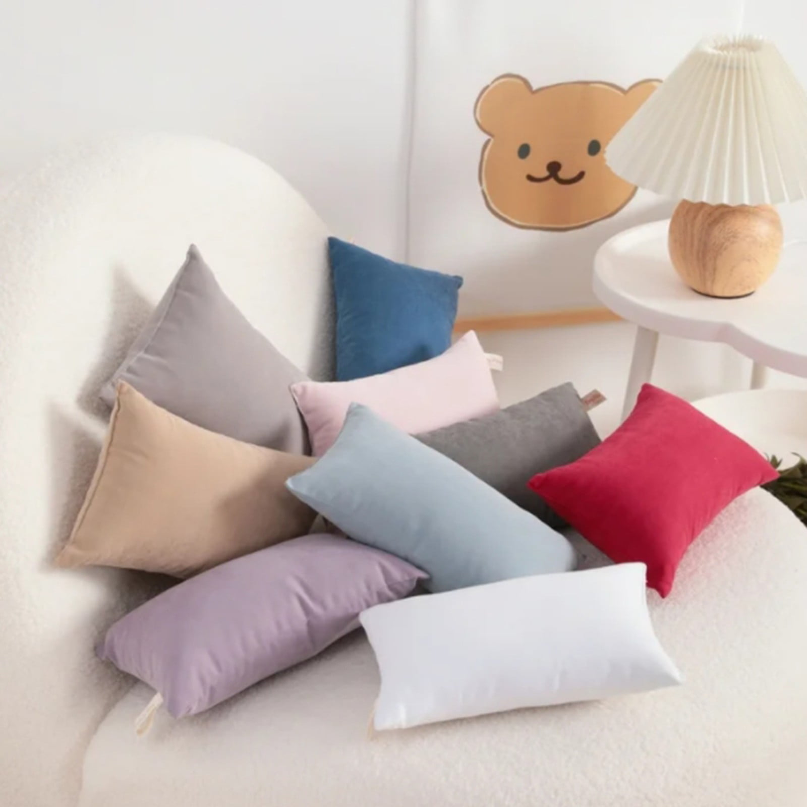 Fenull Microfiber Soft Tiny Pillows, Clearance Under $5 Microfiber Mini Pillows for Travel, Pets, Soft Machine Washable Small Pillows for Neck, Wrist, Lumbar and Knee, Travel Pillows 11" X 7" 4PC