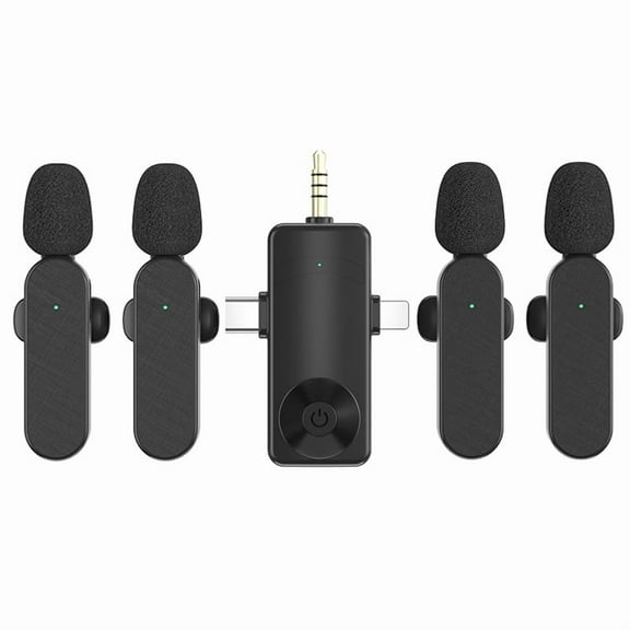 Wireless Lavalier Microphone System– 8-Hour Battery, Auto Pairing, Noise Cancellation, Reverb & Headphone Monitoring, 20m Range