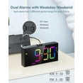 thumbnail image 3 of Reloj Roxicosly RGB con doble alarma digital, pantalla de 7,5 pulgadas, 3 of 7