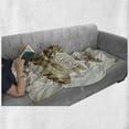 thumbnail image 6 of Day of the Dead Soft Flannel Fleece Blanket, Wooden Floral Leaves with Mexican Spanish Festival Hat Traditional Print, Cozy Plush for Indoor and Outdoor Use, 60" x 80", Khaki Beige, by Ambesonne, 6 of 6