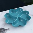 thumbnail image 1 of Grid Plate Smooth Material Fruit Plate Flower-shaped Special Plate Snack Snack Plate Beautiful Shape Four-leaf Clover Plate Dark Green, 1 of 6