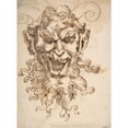 thumbnail image 2 of Adamo (Ghisi) Scultori 19x24 Black Ornate Framed Double Matted Museum Art Print Titled: Satyr's Head (1566-80), 2 of 5