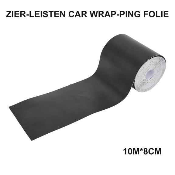 Matte Black Vinyl Wrap Car Decal for Door Glass Trim - 10m x 8cm