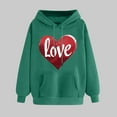 thumbnail image 2 of Valentines Day Shirts Women Love Heart Oversized Hoodies Sweatshirt Long Sleeve Pullover Top Hooded, 2 of 5